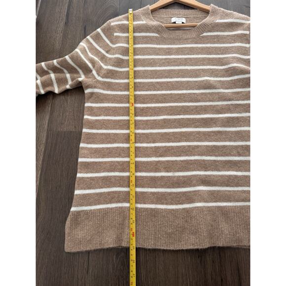 J Crew Beige striped crewneck sweater in extra-soft yarn NWOT Size M - Picture 8 of 8